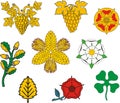 Heraldic floral elements