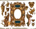 Heraldic frame design elements