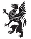 Heraldic griffin black