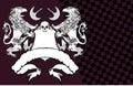 Heraldic griffin and skull coat of arms background2