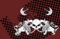 Heraldic griffin and skull coat of arms background3