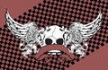 Heraldic griffin and skull coat of arms background0