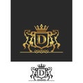 Heraldic Horse Logo Letter D King clipart