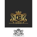 Heraldic Horse Logo Letter C King clipart