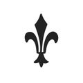 Heraldic lily doodle icon, vector illustration Royalty Free Stock Photo