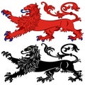 Heraldic Lion in Passant Attitude Royalty Free Stock Photo