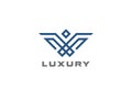 Heraldic Luxury Eagle Bird abstract Logo design ve