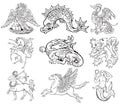 Heraldic monsters vol VII Royalty Free Stock Photo