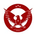 Heraldic red eagle and stars logo Royalty Free Stock Photo