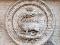 Heraldic salamanders on the facade of Church of St Louis of the French, Rome Royalty Free Stock Photo