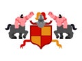 Heraldic Shield Centaur and Knight Helmet. Fantastic Beasts. Template heraldry design element. Coat of arms of royal family