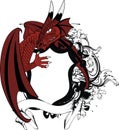 Heraldic shield coat of arms crest dragon 4 Royalty Free Stock Photo