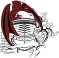 Heraldic shield coat of arms crest dragon 3 Royalty Free Stock Photo