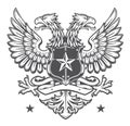 Double Headed Heraldic Eagle Crest on White Royalty Free Stock Photo