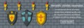 Heraldic shields examples banner horizontal concept
