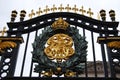 Heraldic sign on the front gate Buckingham Palace, London