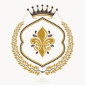 Heraldic signs vector vintage elements.