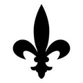 Heraldic symbol Heraldry liliya symbol Fleur-de-lis Royal french heraldry style icon black color vector illustration flat style