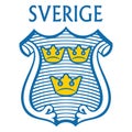 Heraldic symbol of Sweden, shield and three crowns