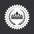 Heraldic Symbols on Black and White Stamp Vector