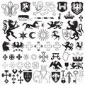 Heraldic symbols and crosses