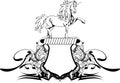 Heraldic unicorn coat of arms crest shield