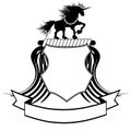 Heraldic unicorn coat of arms winged crest tattoo
