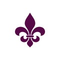 Heraldic Vintage Crest Flower Fleur de Lis Logo Template Royalty Free Stock Photo