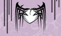Heraldic winged black gothic heart tattoo background