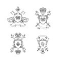 Heraldics chivalry arms. Vector hand drawn heraldics illustration Royalty Free Stock Photo