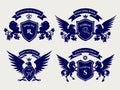 Heraldric royal crests logo set