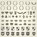 Heraldry kit of knight blazons and coat of arms elements
