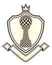 Heraldry Royal crest with chess pawn