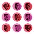 Heraldry, set of military forces emblems. Detailed shields with Royalty Free Stock Photo