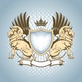 Heraldry shield with lion Royalty Free Stock Photo