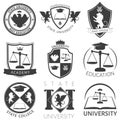 Heraldry Of University Black White Emblems Royalty Free Stock Photo