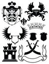 Heraldry vector illustration set poster template Royalty Free Stock Photo