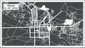 Herat Afghanistan City Map in Black and White Color in Retro Style. Outline Map