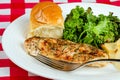 Herb-crusted baked chicken breast