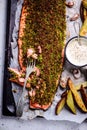 Herb crusted salmon .style rustic Royalty Free Stock Photo
