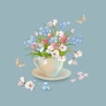 Herb and Flowers in the Cup