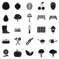 Herb icons set, simple style