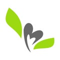 Herb logo design leave and floral shape