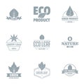 Herb logo set, simple style