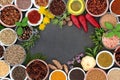 Herb and Spice Background Border Royalty Free Stock Photo