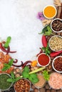 Herb and Spice Background Border Royalty Free Stock Photo