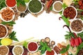 Herb and Spice Seasoning Background Border Royalty Free Stock Photo