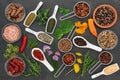 Herb and Spice Selection Royalty Free Stock Photo