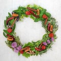 Herb and Spice Wreath Royalty Free Stock Photo
