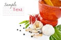 Herb and spicy ingredients food Royalty Free Stock Photo